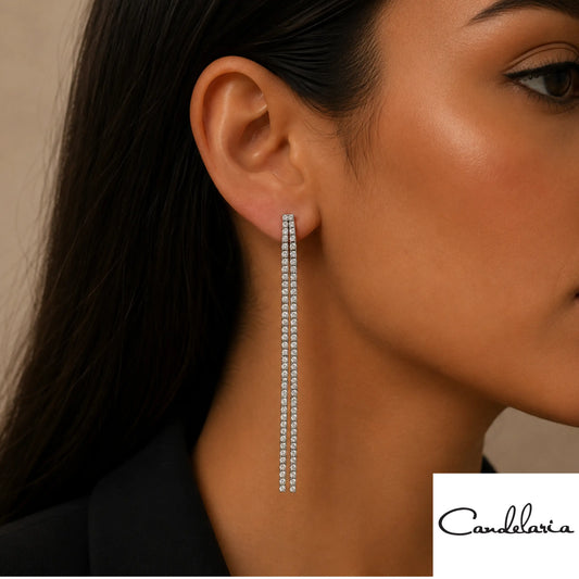 Pendientes delgados para fiesta - Plu: 16805