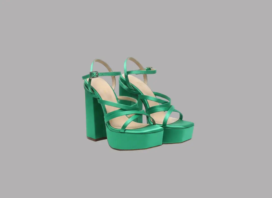 Sandalias de plataforma verde esmeralda