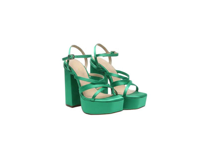 Sandalias de plataforma verde esmeralda
