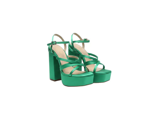 Sandalias de plataforma verde esmeralda