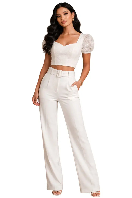 Set blanco de dos piezas para bautizos - Ref: 11710232-180