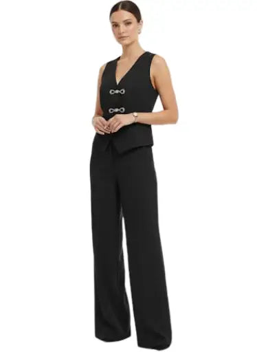 Set formal para mujer sin mangas para oficina.