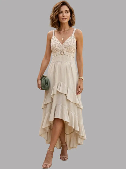 Vestido asimétrico con boleros para mujer