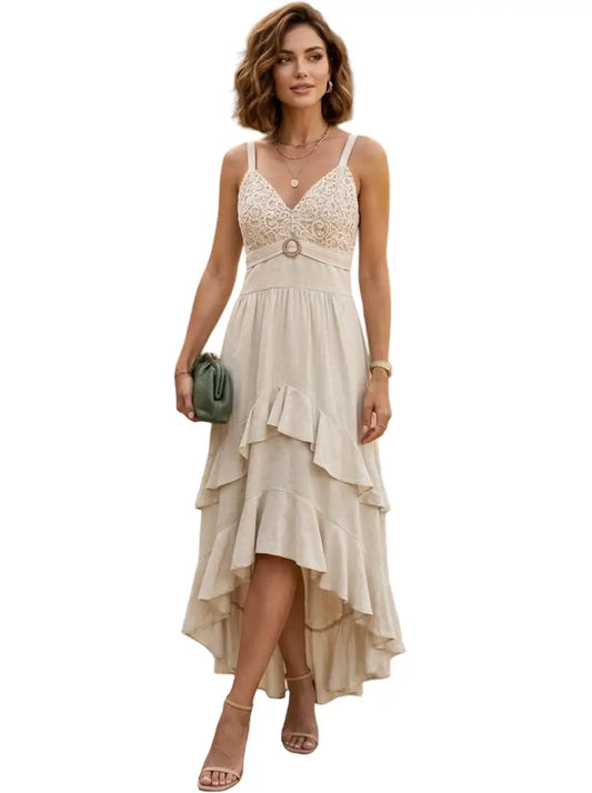 Vestido asimétrico con boleros para mujer