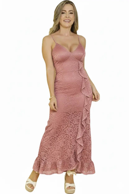 Vestido Largo Blanco, Negro, Rojo y Palo de rosa Casual para Dama