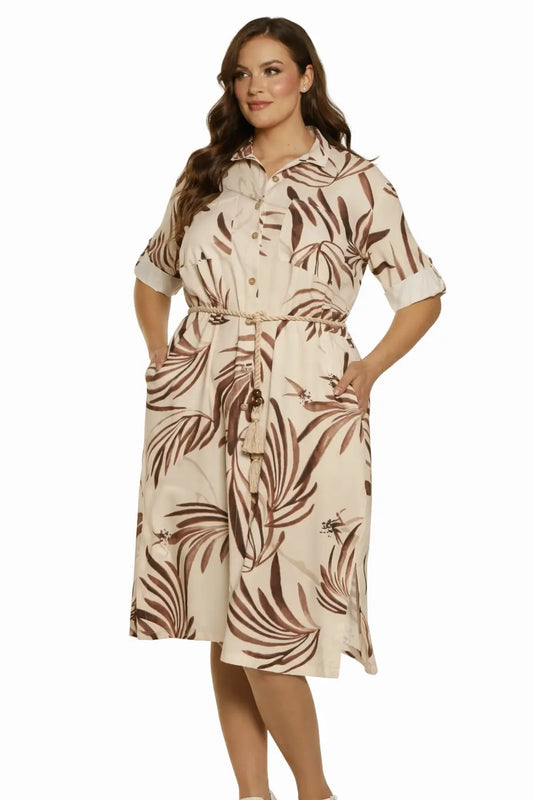 Vestido corto casual plus mujer estilo relajado