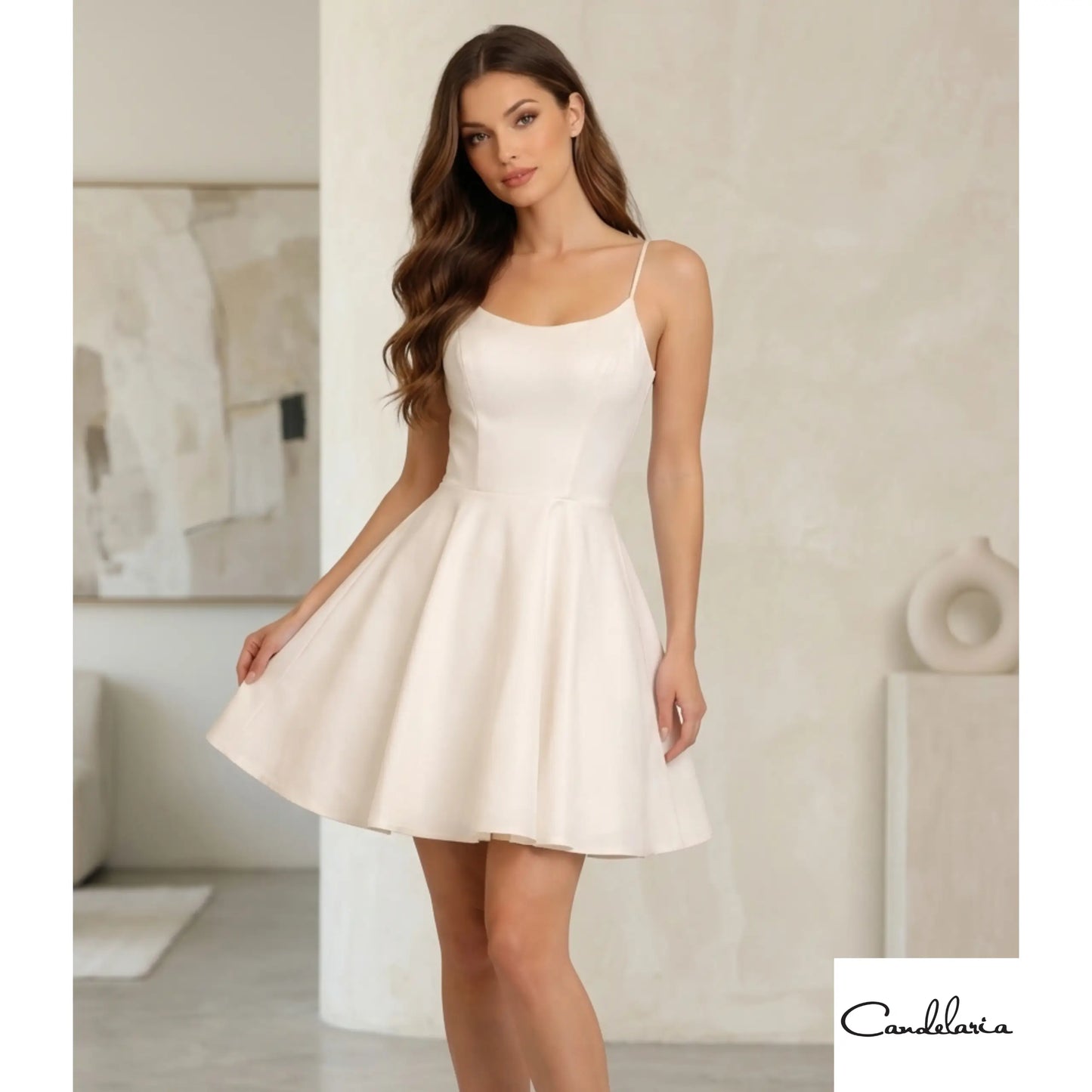 Vestido corto con falda blanca - Ref: 60639-160