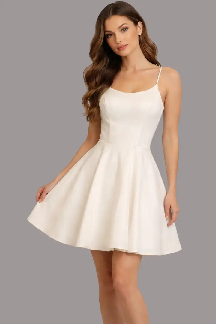 Vestido corto con falda blanca - Ref: 60639-160