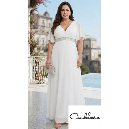 Vestido curvy para matrimonio civil - Ref: 48006-300
