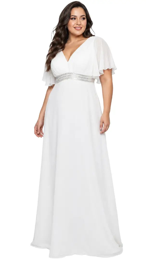 Vestido curvy para matrimonio civil - Ref: 48006-300
