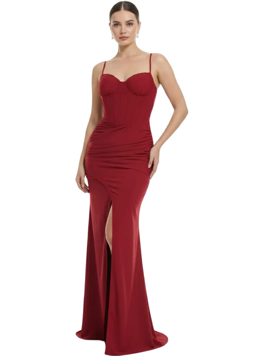 Vestido largo glam para evento de noche