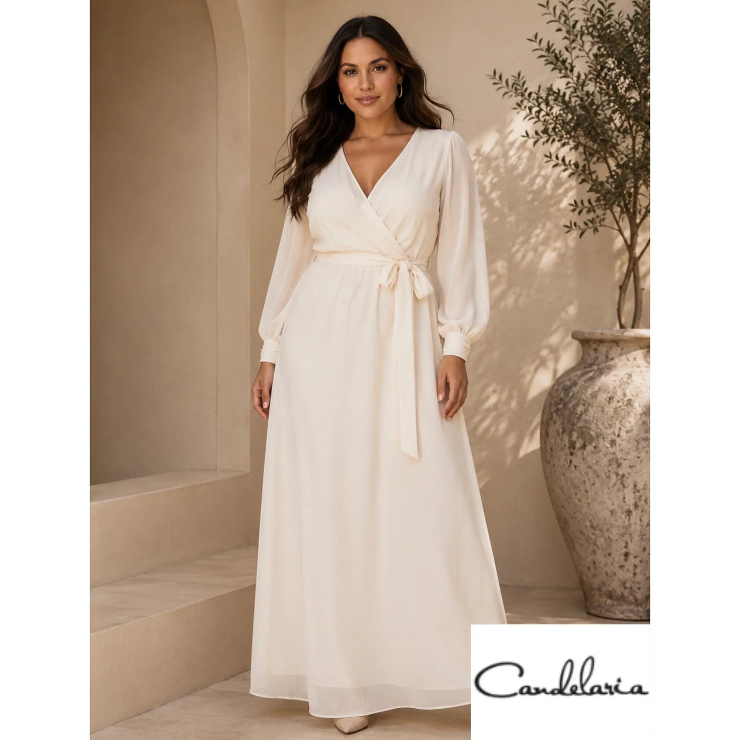 Vestido formal de escote cruzado - Plu: DM4901-280