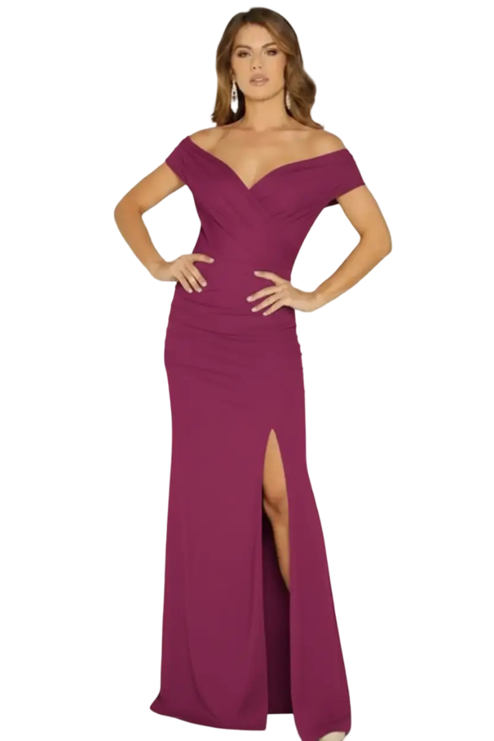 Vestido largo glam de fiesta