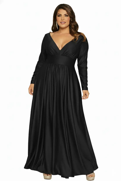 Vestido glam largo plus elegante y moderno