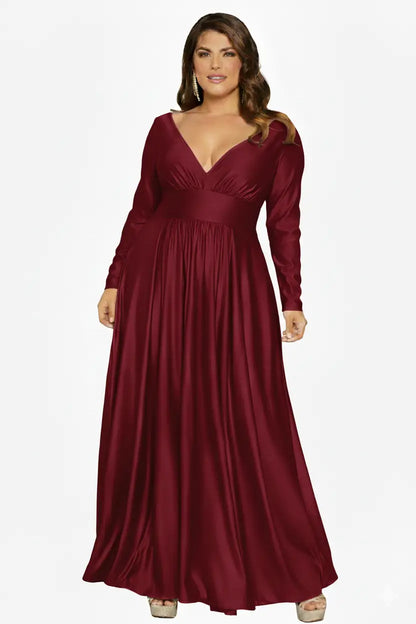 Vestido glam largo plus elegante y moderno