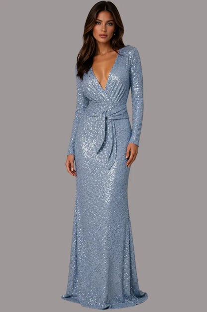 Vestido largo brillante con lentejuelas - Ref: LD9781-330