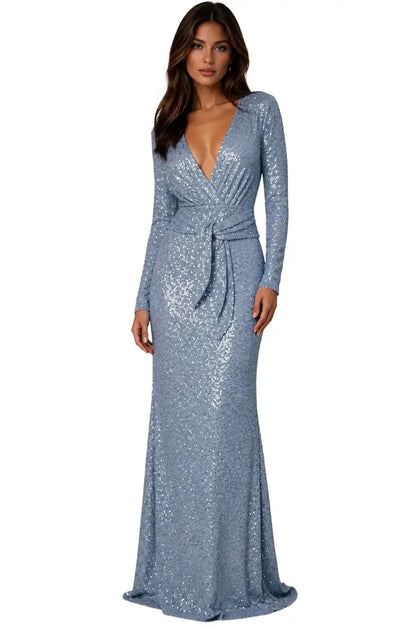 Vestido largo brillante con lentejuelas - Ref: LD9781-330