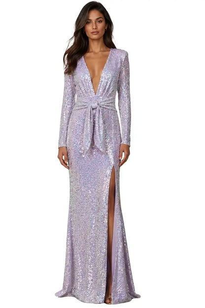 Vestido largo brillante con lentejuelas - Ref: LD9781-330