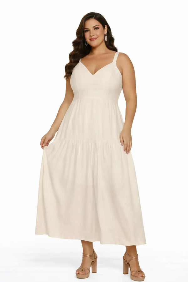 Vestido plus de moda - Ref: 11107106-170 | Blanco | PLU 59876