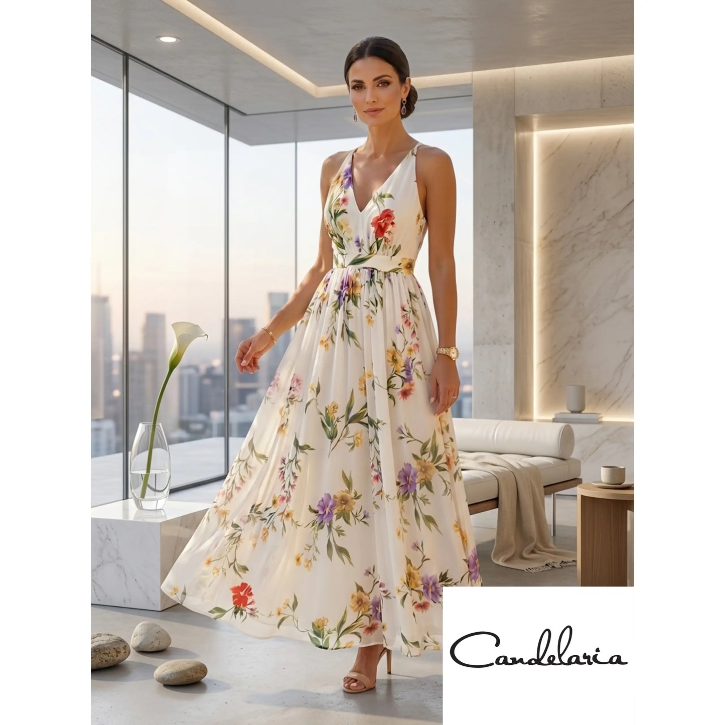 Vestido largo de flores - Ref: DM4219-290