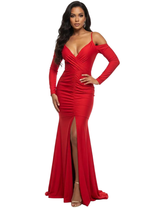 Vestido largo glam para fiesta elegante