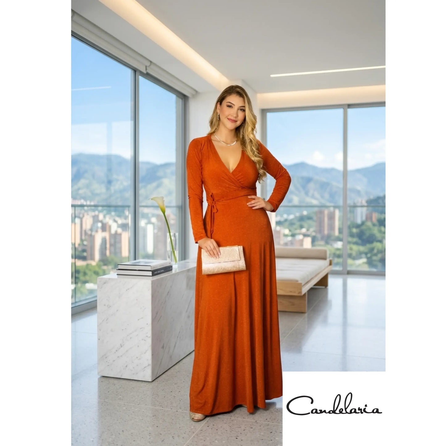 Vestido largo glam sofisticado - Ref: K60847-180