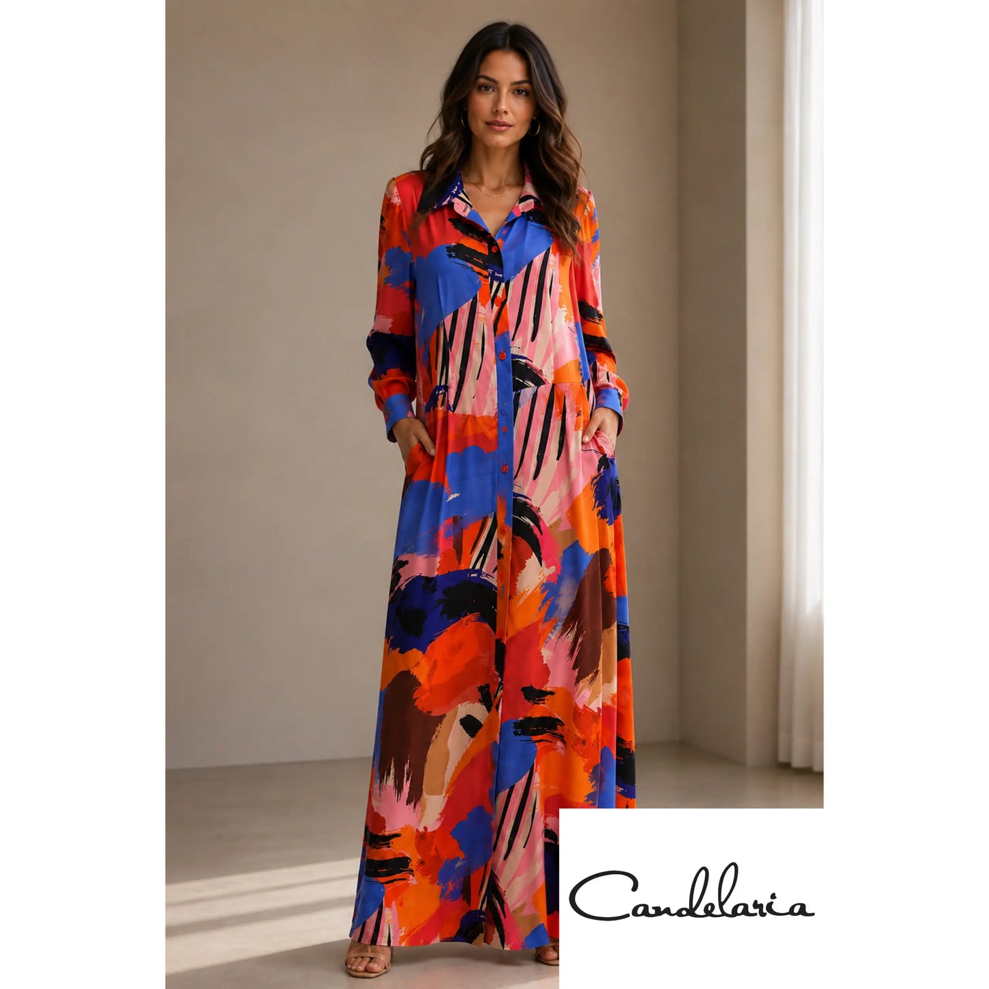 Vestido largo multicolor - Ref: D1067NY5162-220