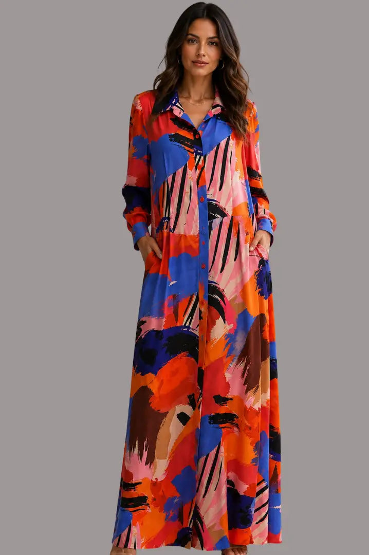 Vestido largo multicolor - Ref: D1067NY5162-220