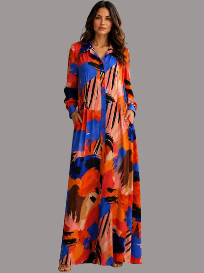 Vestido largo multicolor - Ref: D1067NY5162-220