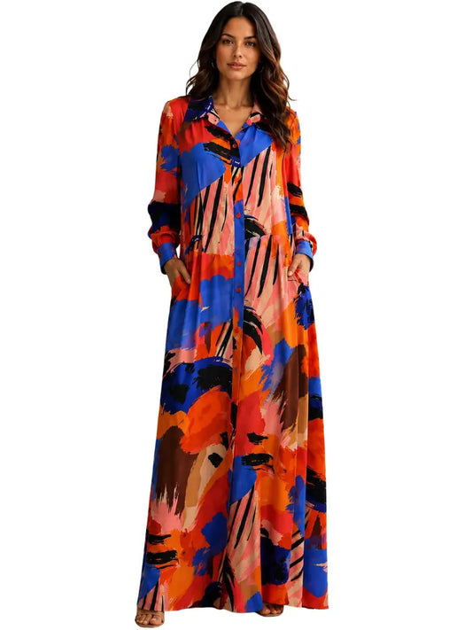 Vestido largo multicolor - Ref: D1067NY5162-220