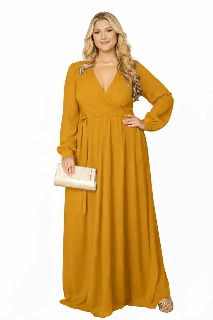 Vestido largo plus glam de gala