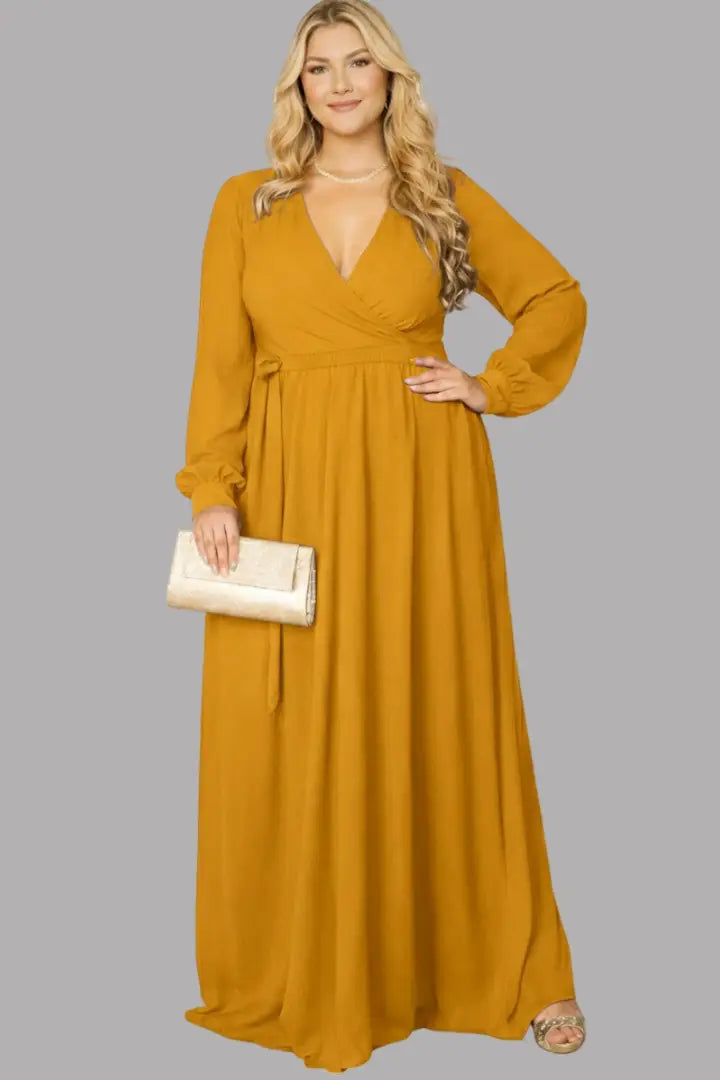 Vestido largo plus glam de gala