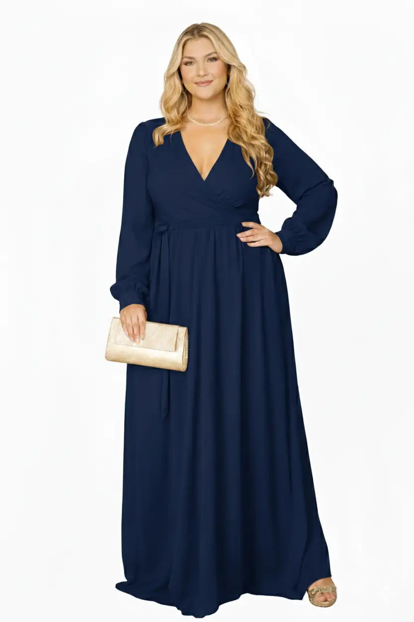 Vestido largo plus glam de gala