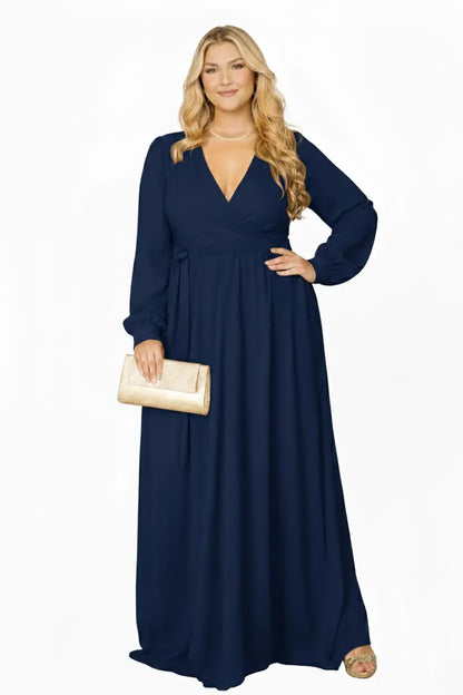 Vestido largo plus glam de gala