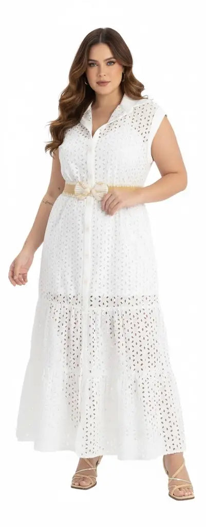 Vestido largo plus size casual