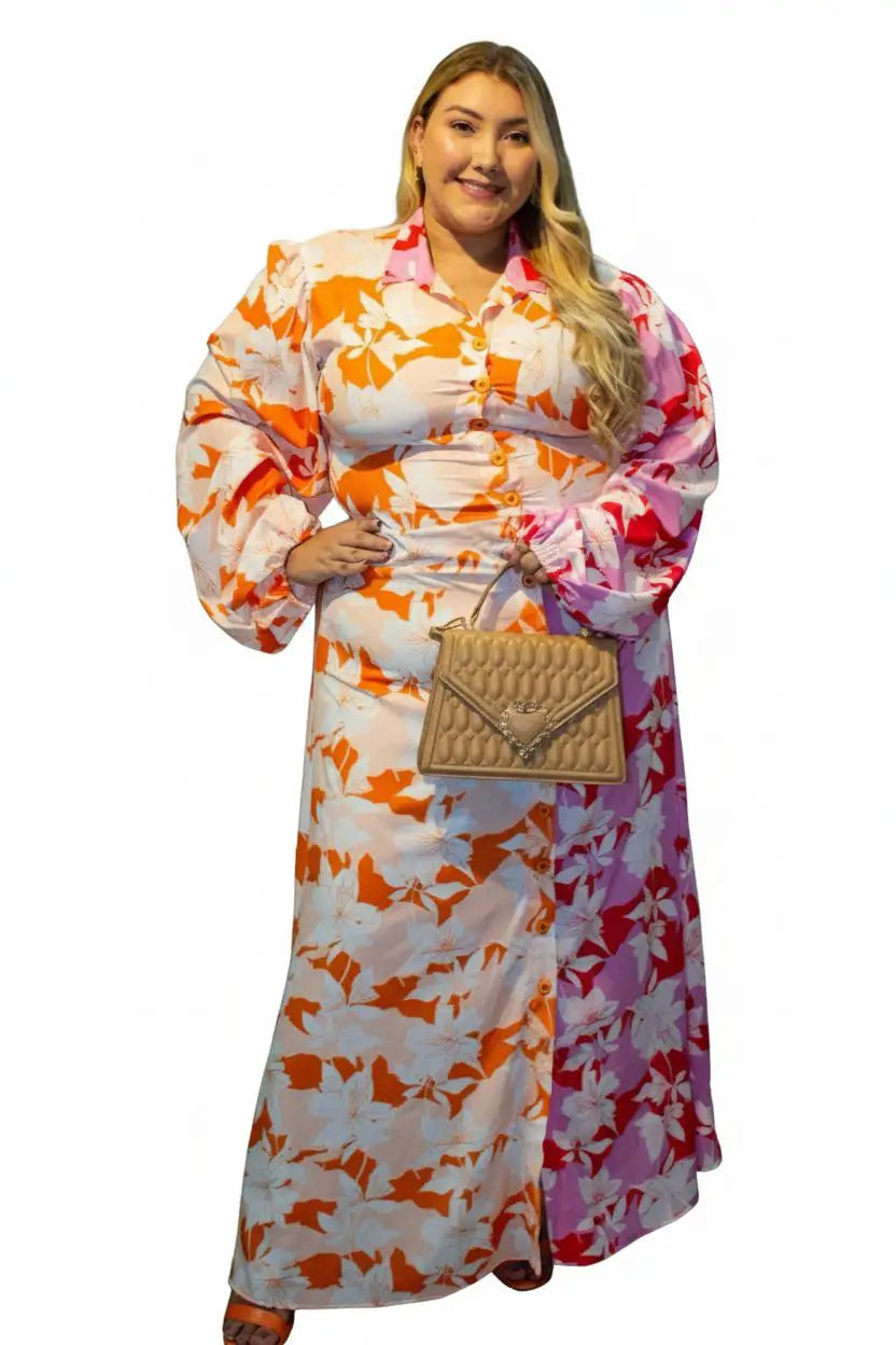 Vestido largo plus size casual noche