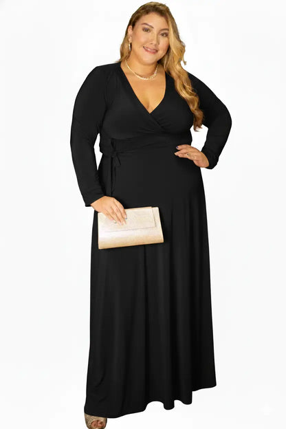 Vestido largo plus size femenino