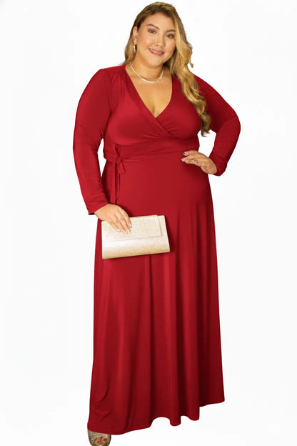 Vestido largo plus size femenino