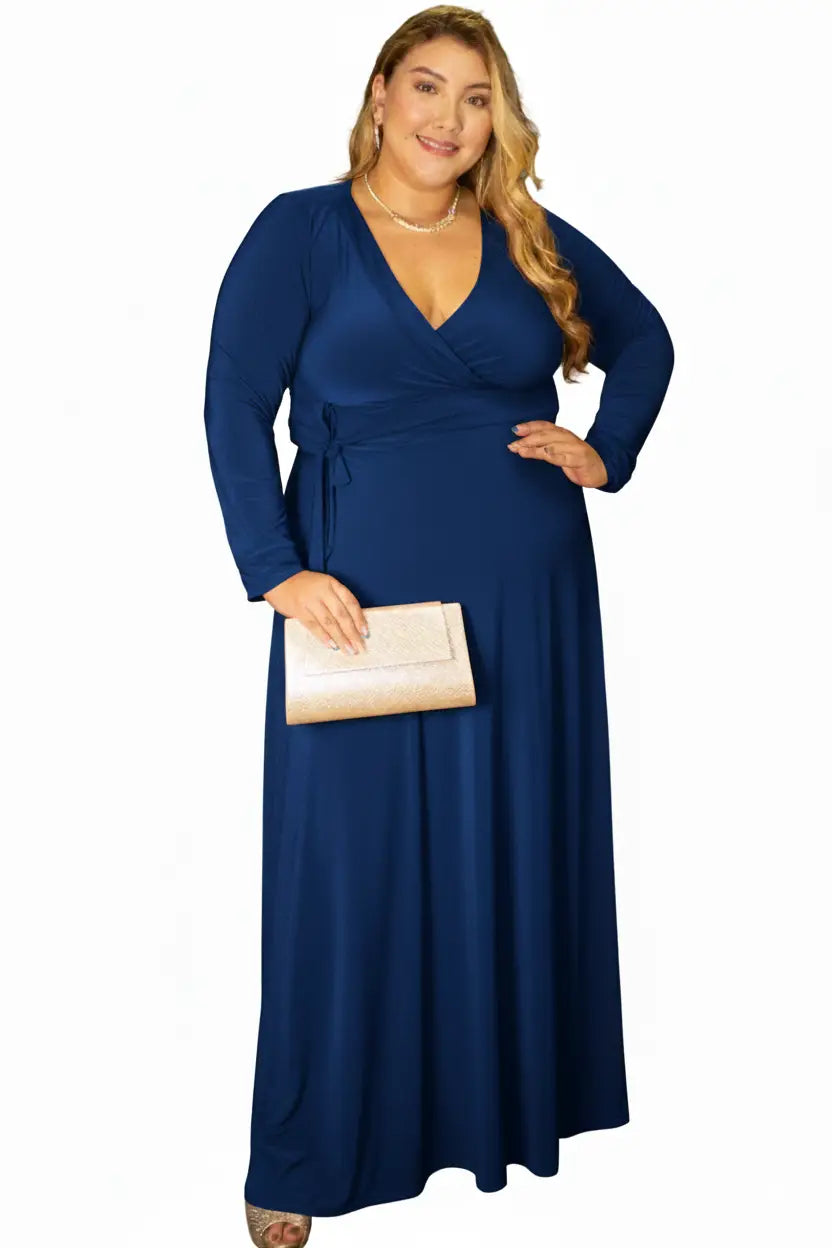 Vestido largo plus size femenino