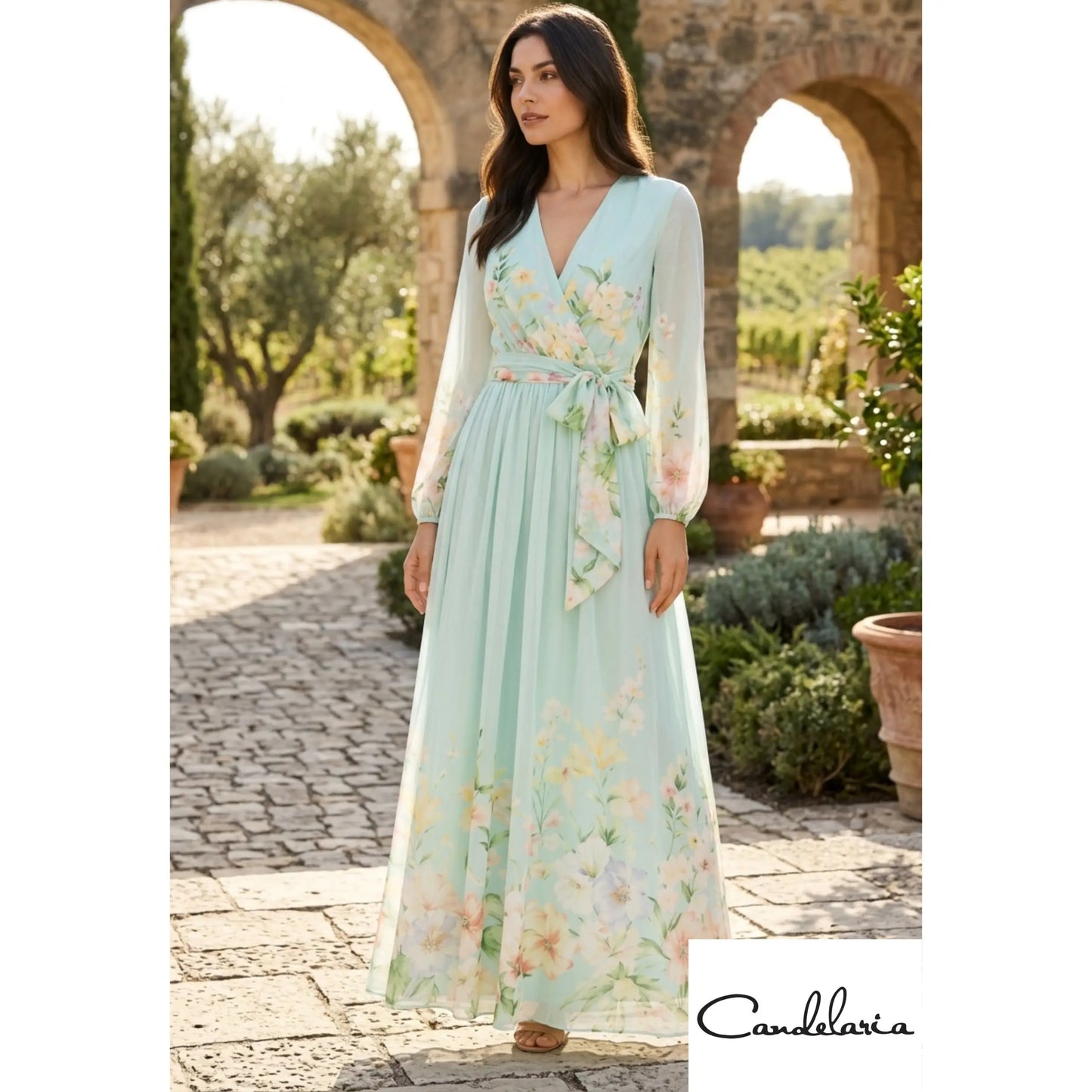 Vestido largo de moda invitada - Ref: DM4835-280