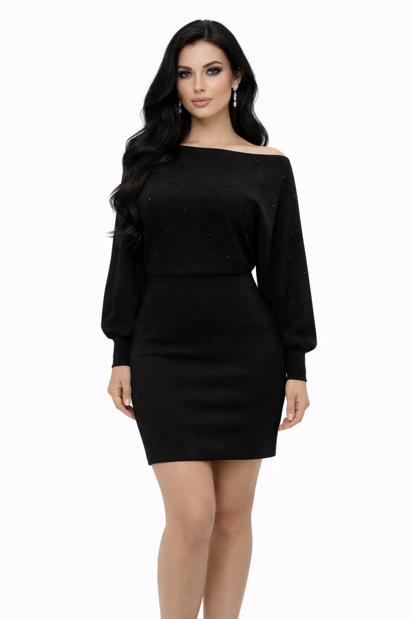 Vestido perlas - Ref: BSW06326-150 | Negro | PLU 62312 62313