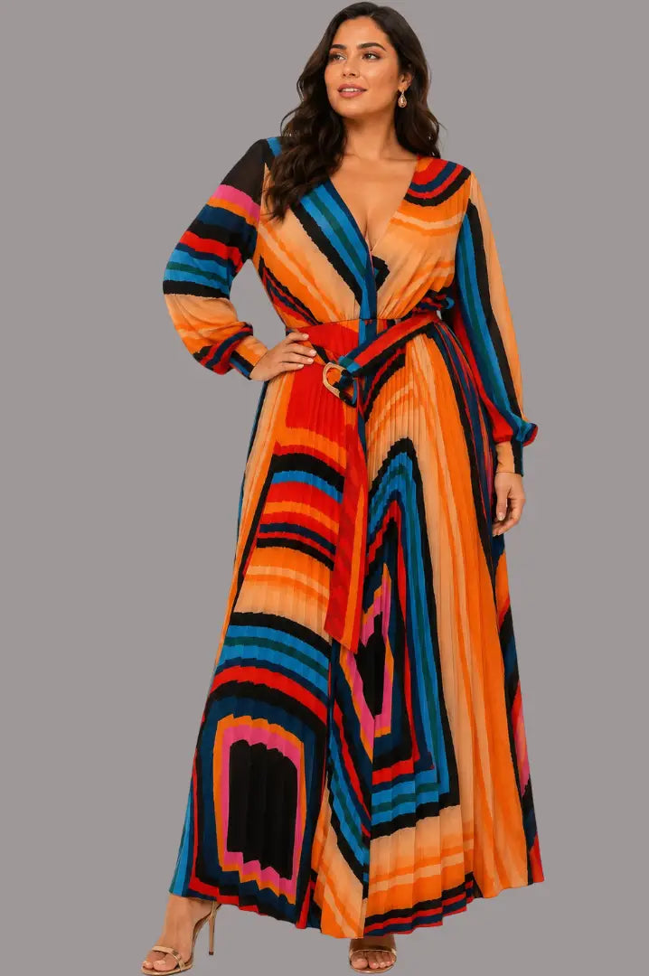 Vestido plus estampado - Ref: K88905-210