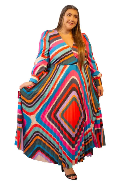 Vestido plus estampado - Ref: K88905-210