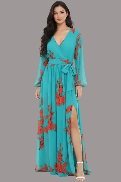 Vestido turquesa estampado - Ref: HD3004-280