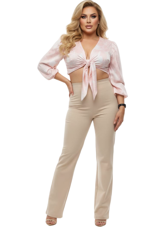 Crop top elegante de manga larga