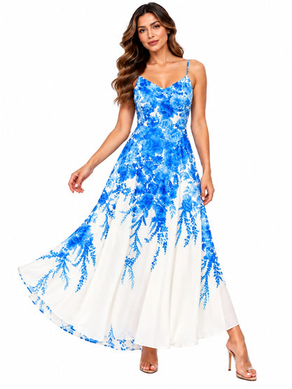 CASUAK VL. TIRAS FLORES AZULES     M