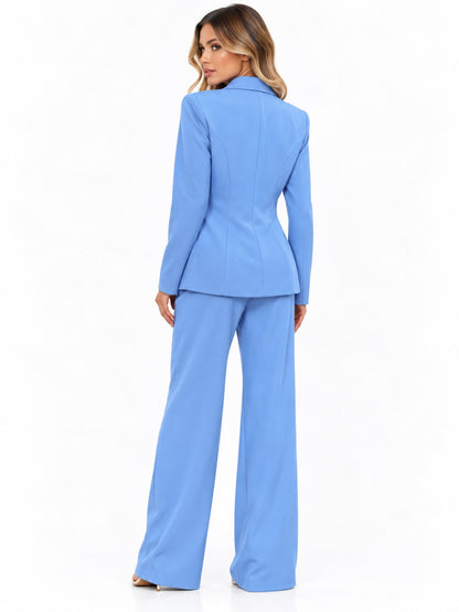 CASUAL SET PANT.TOP.BLAZER AZUL    L