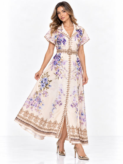 CASUAL VL.CORREA FLORES LILA M/C S