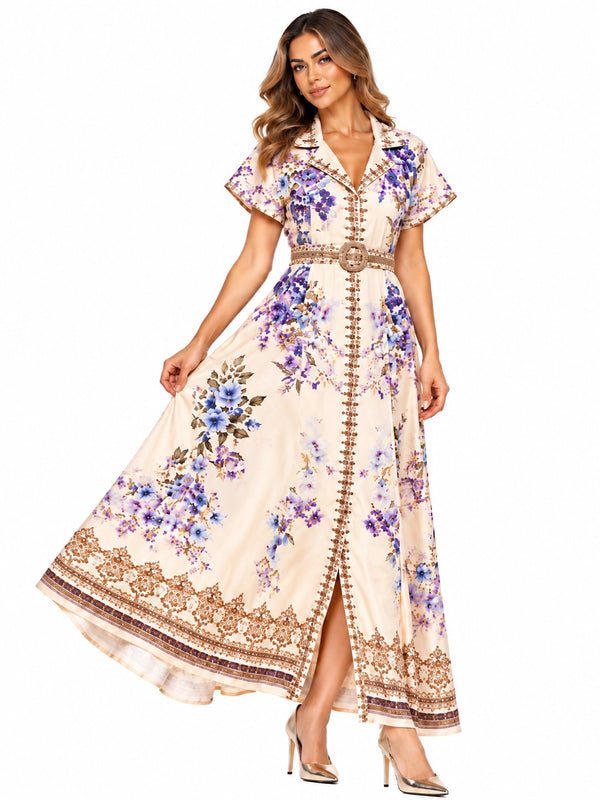 CASUAL VL.CORREA FLORES LILA M/C S