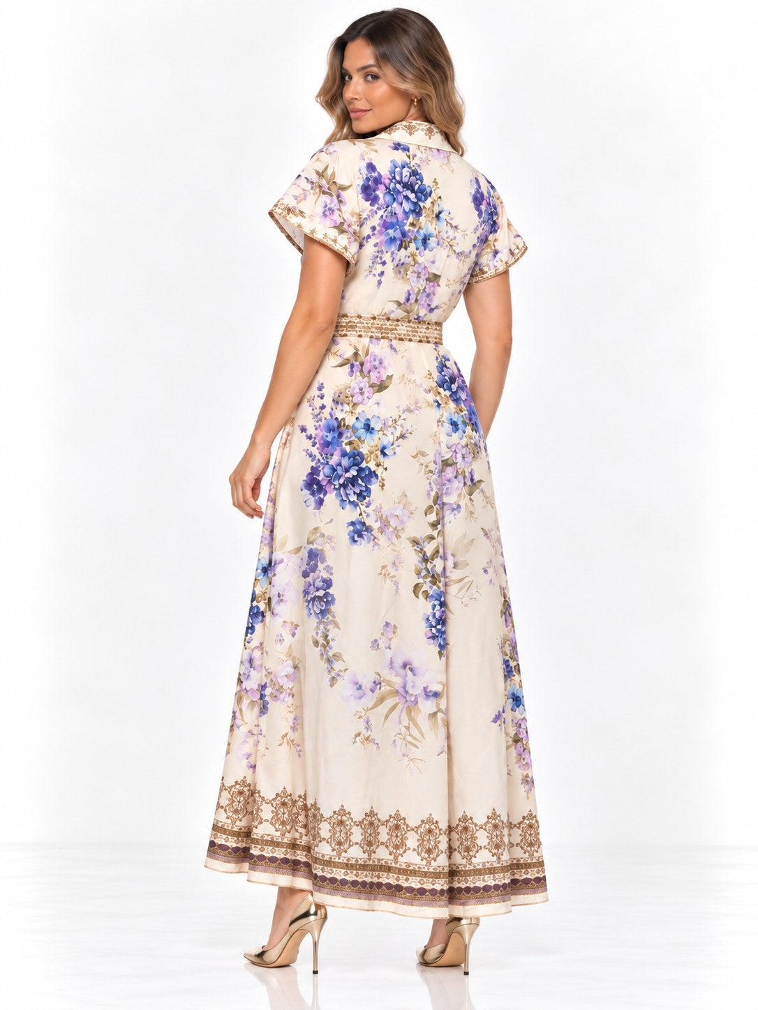 CASUAL VL.CORREA FLORES LILA M/C S